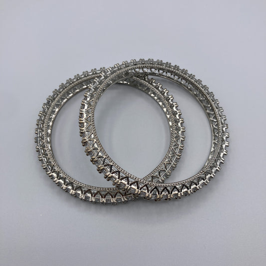 Elegant Brass Diamond Bangles (Set of 2)