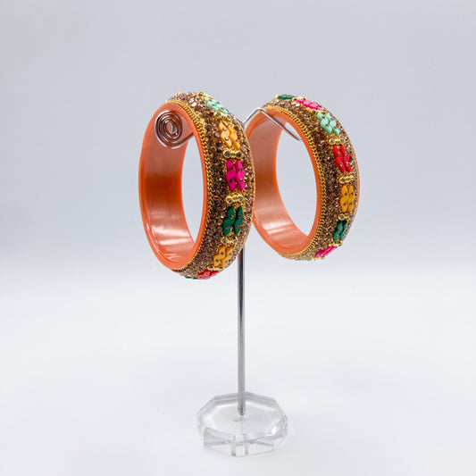 Multicolor Embellished Bangle (Set of 2)