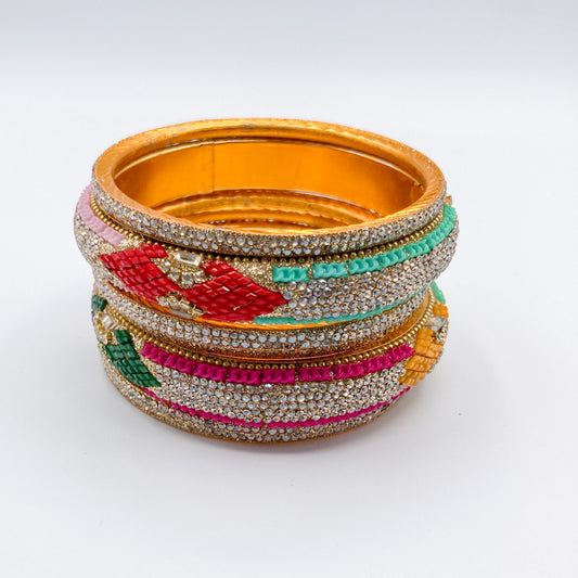 Multicolor Embellished Bangle (Set of 2)