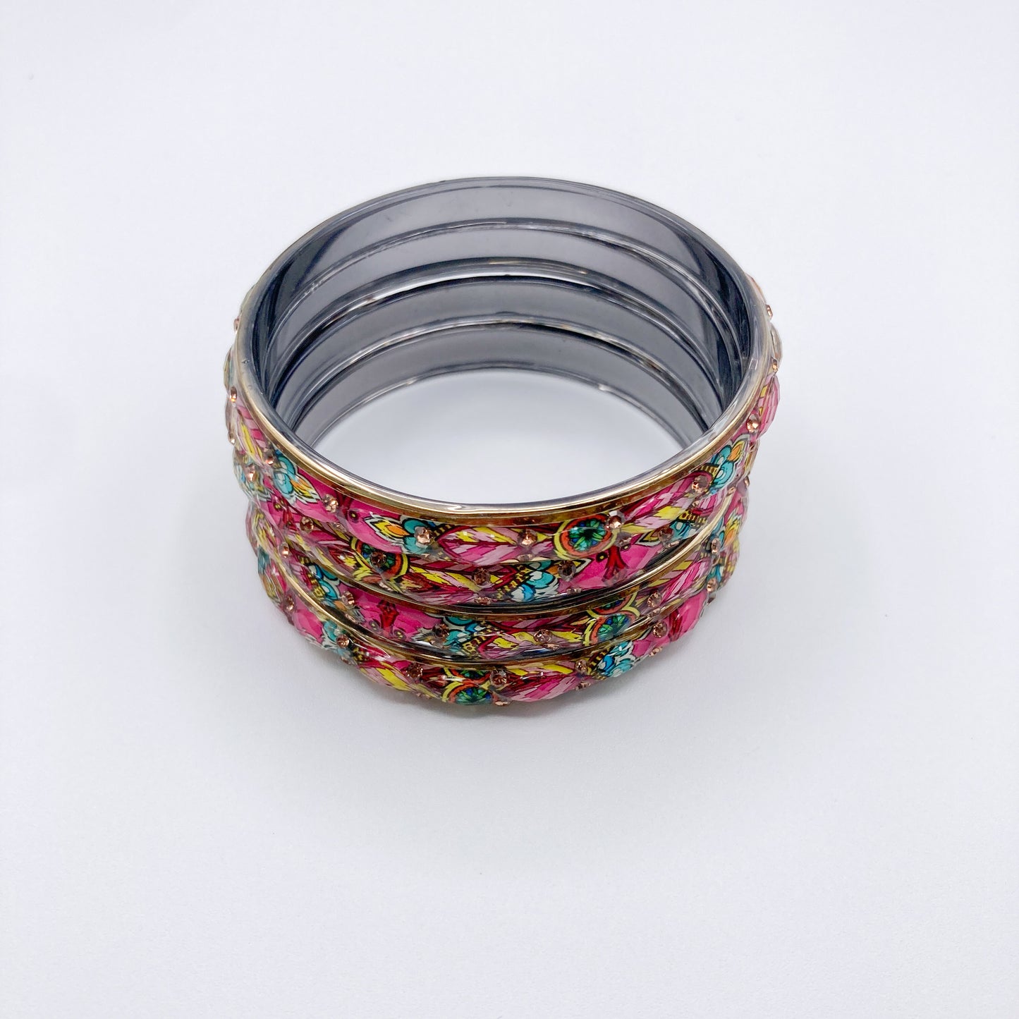 Floral Enamel Bangle (Set of 4)