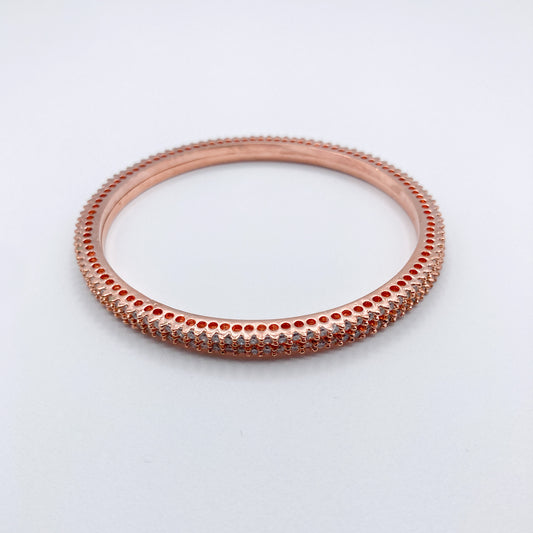Rose Gold Crystal Bangles (Set of 2)