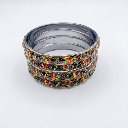 Floral Multicolor Bangle (Set of 4)