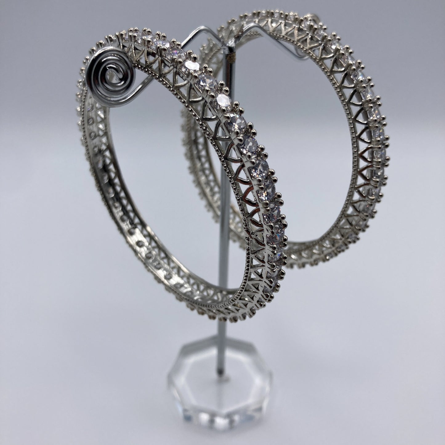 Elegant Brass Diamond Bangles (Set of 2)