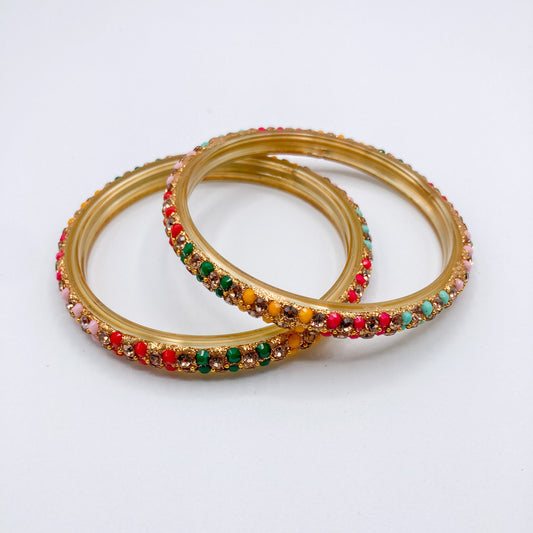 Multicolor Gemstone Bangle (Set of 2)