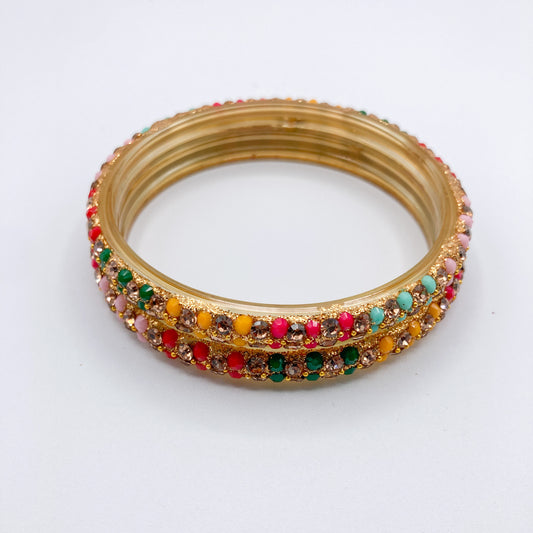 Multicolor Gemstone Bangle (Set of 2)