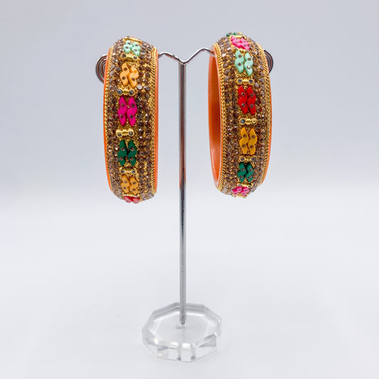 Multicolor Embellished Bangle (Set of 2)