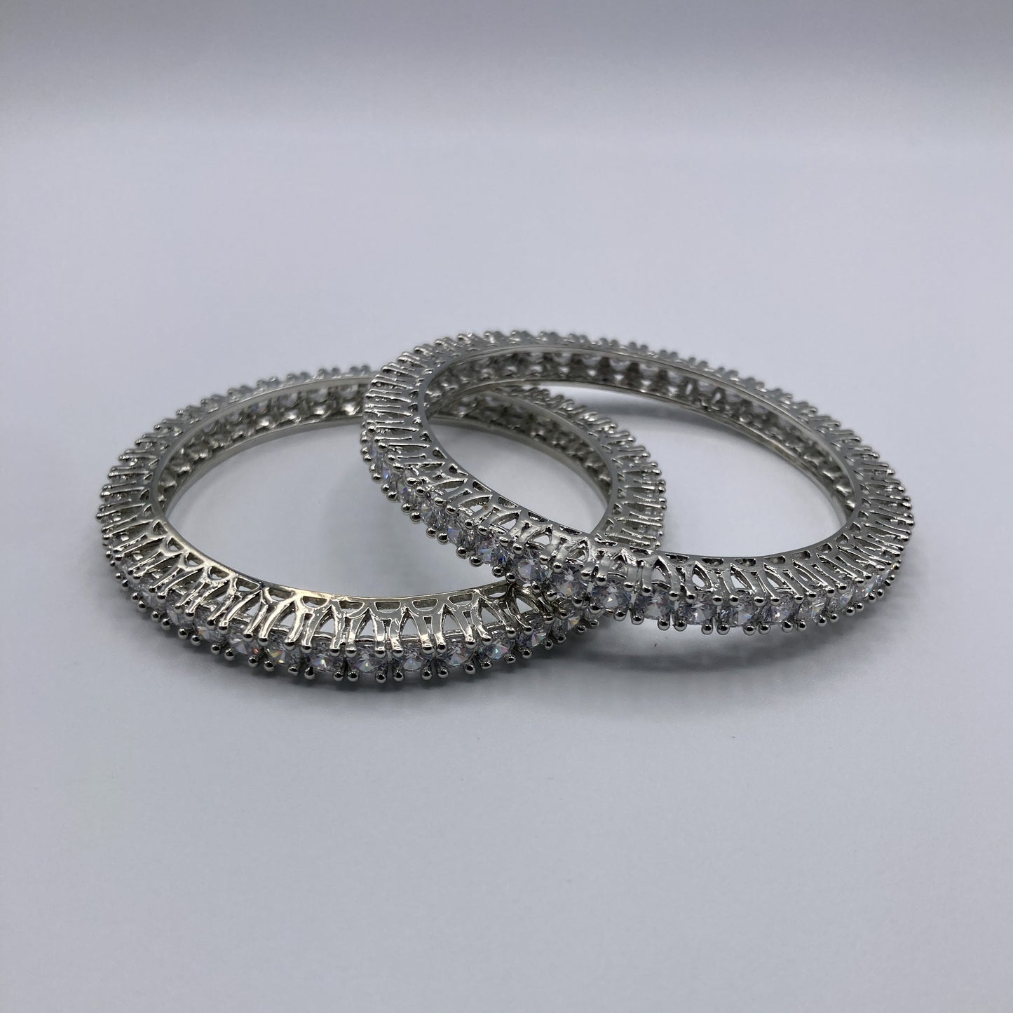 Celestial Bloom Embellished Bangle Set (Set of 2)