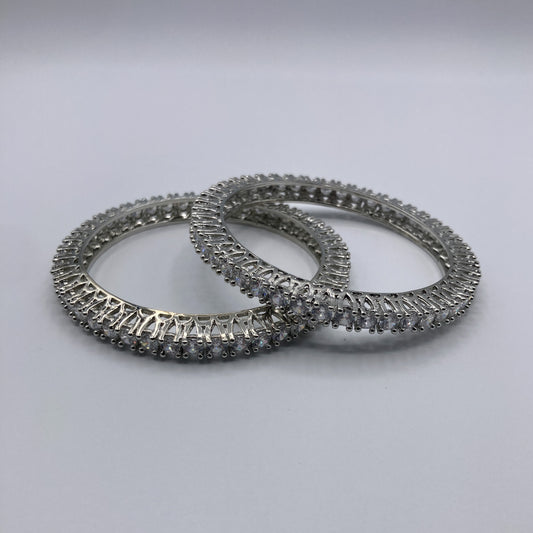 Celestial Bloom Embellished Bangle Set (Set of 2)