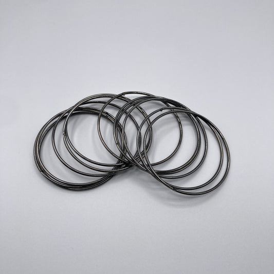 Black Metal Bangle Bracelets (Set of 10)