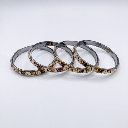 Floral Enamel Bangle (Set of 4)