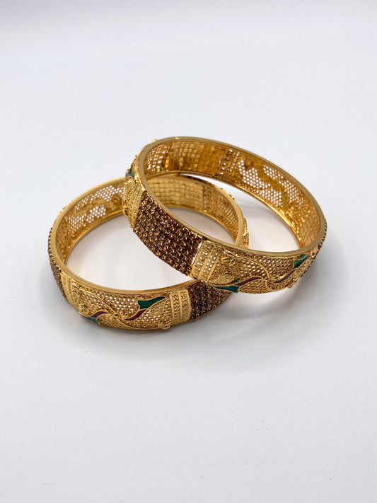 Gold Regal Enchantment Bangles (Set of 2)