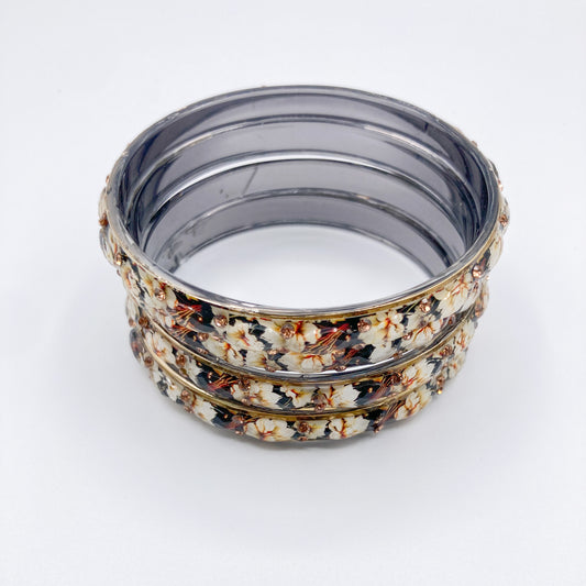 Floral Enamel Bangle (Set of 4)