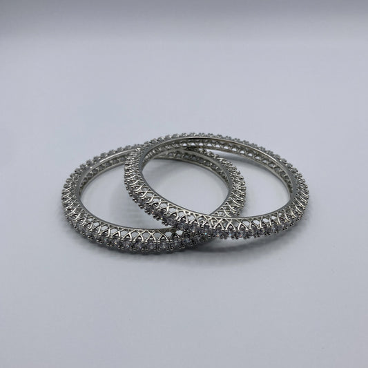 Elegant Brass Diamond Bangles (Set of 2)