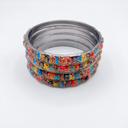 Multicolor Enamel Bangle (Set of 4)