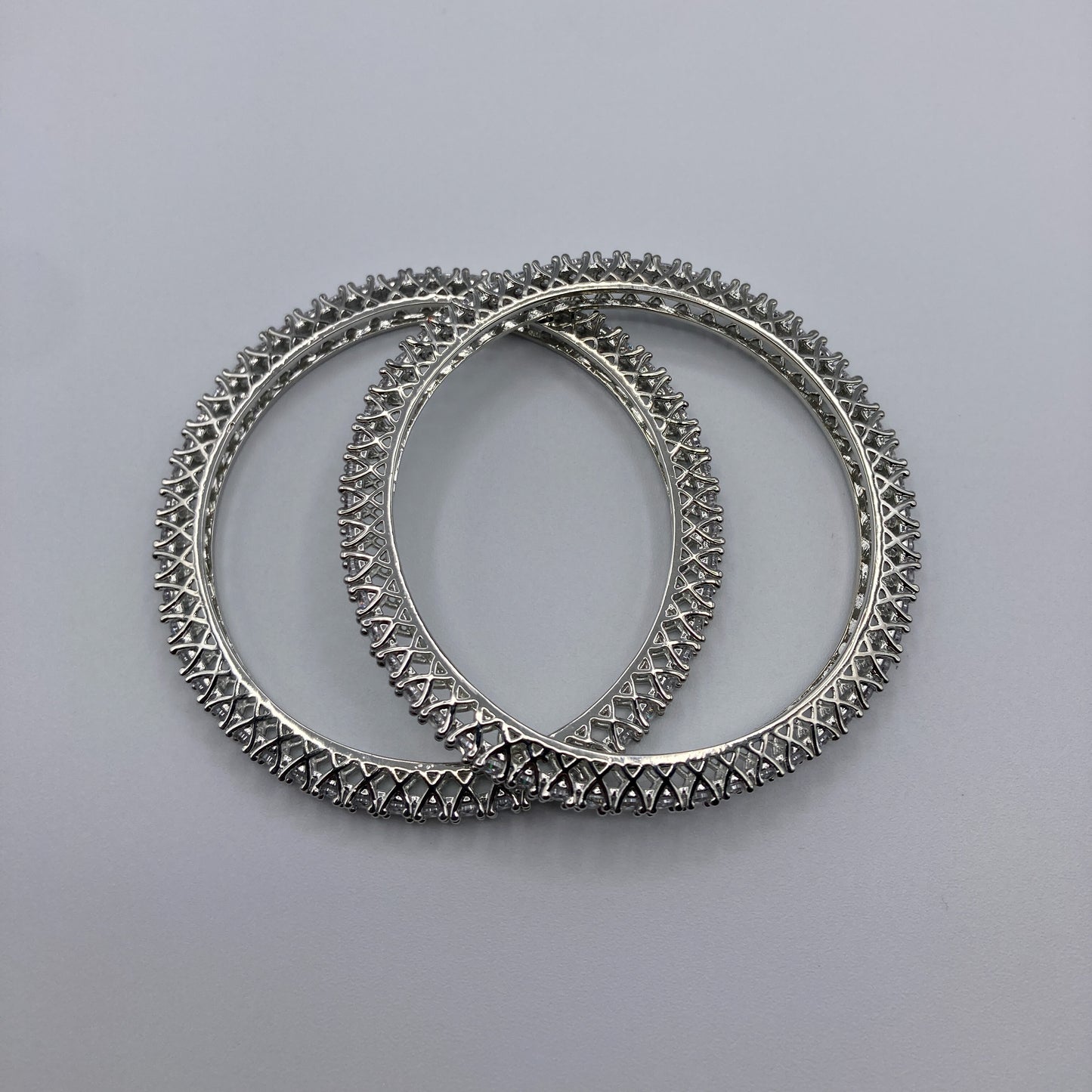 Elegant Brass Diamond Bangles (Set of 2)