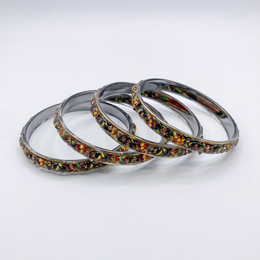 Floral Multicolor Bangle (Set of 4)