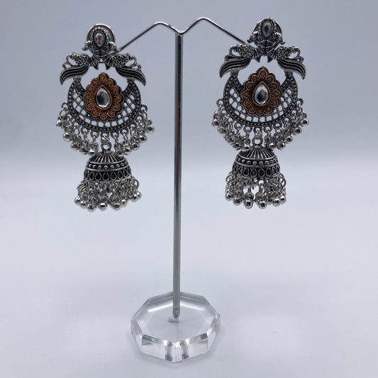Birdsong – Oxidized Jhumka Earrings