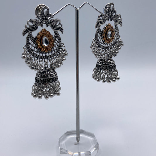 Birdsong – Oxidized Jhumka Earrings